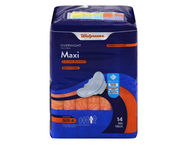 Walgreens Maxi Pads with Flex-Wings