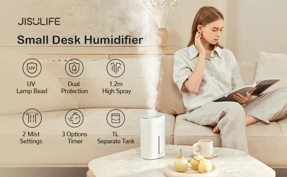 Jisulife Humidifier HU12 High-frequency Ultrasonic Desk Humidifier 1L