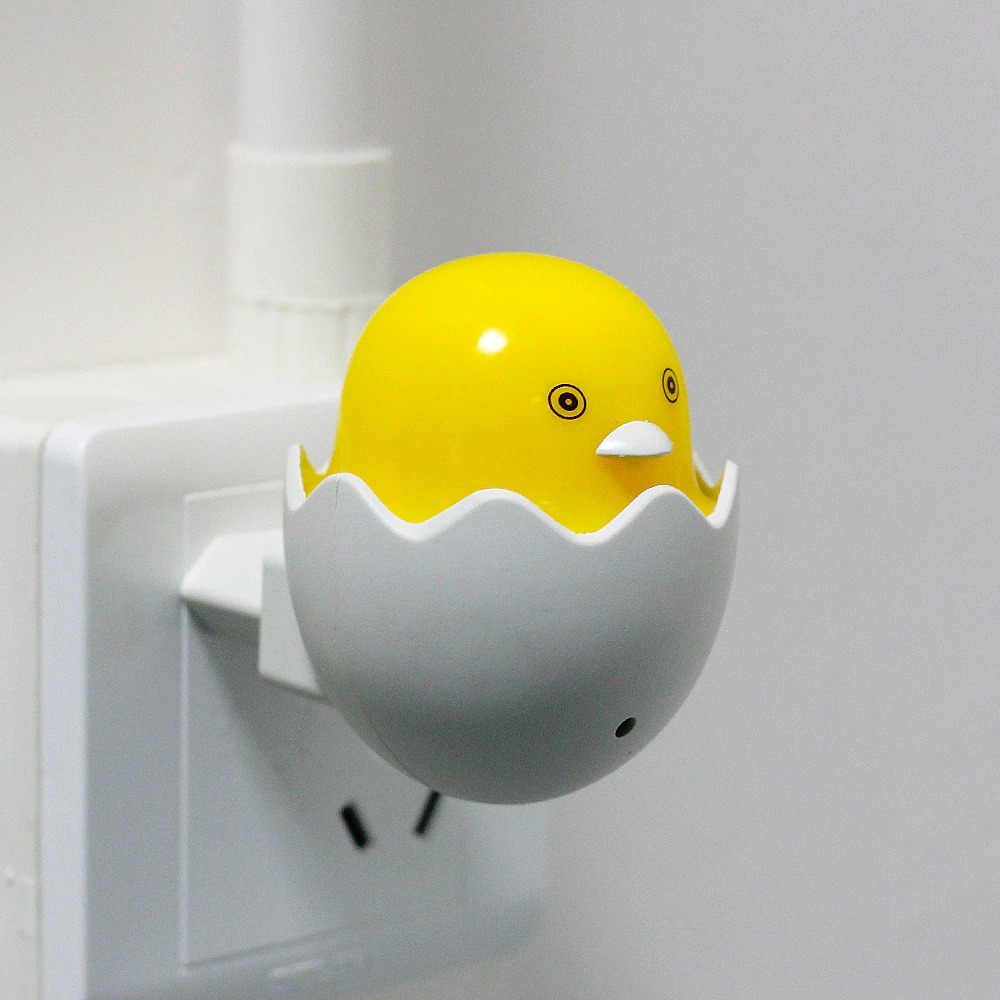 Yellow Duck Night Light With Egg Shell Auto On/Off Mini LED Yellow Duck Bedroom Lamp