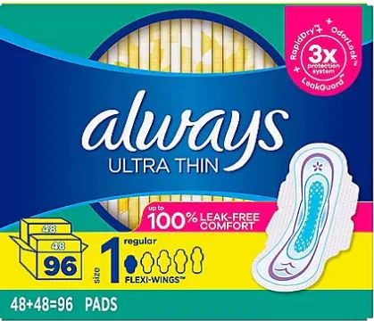 Always Ultra Thin Pads with Wings - 96 Count