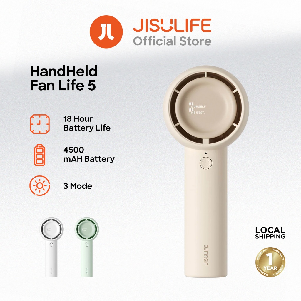 JisuLife Handheld Mini Fan Life5 - Bladeless Cooling with 4500mAh Battery
