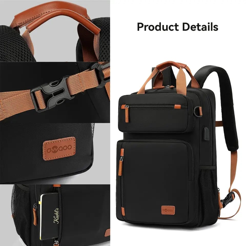 Travel Laptop Backpack 15.6-inch Laptop Business Water Resistant Laptop Backpack with USB Charging Port College Bag for Men & Women