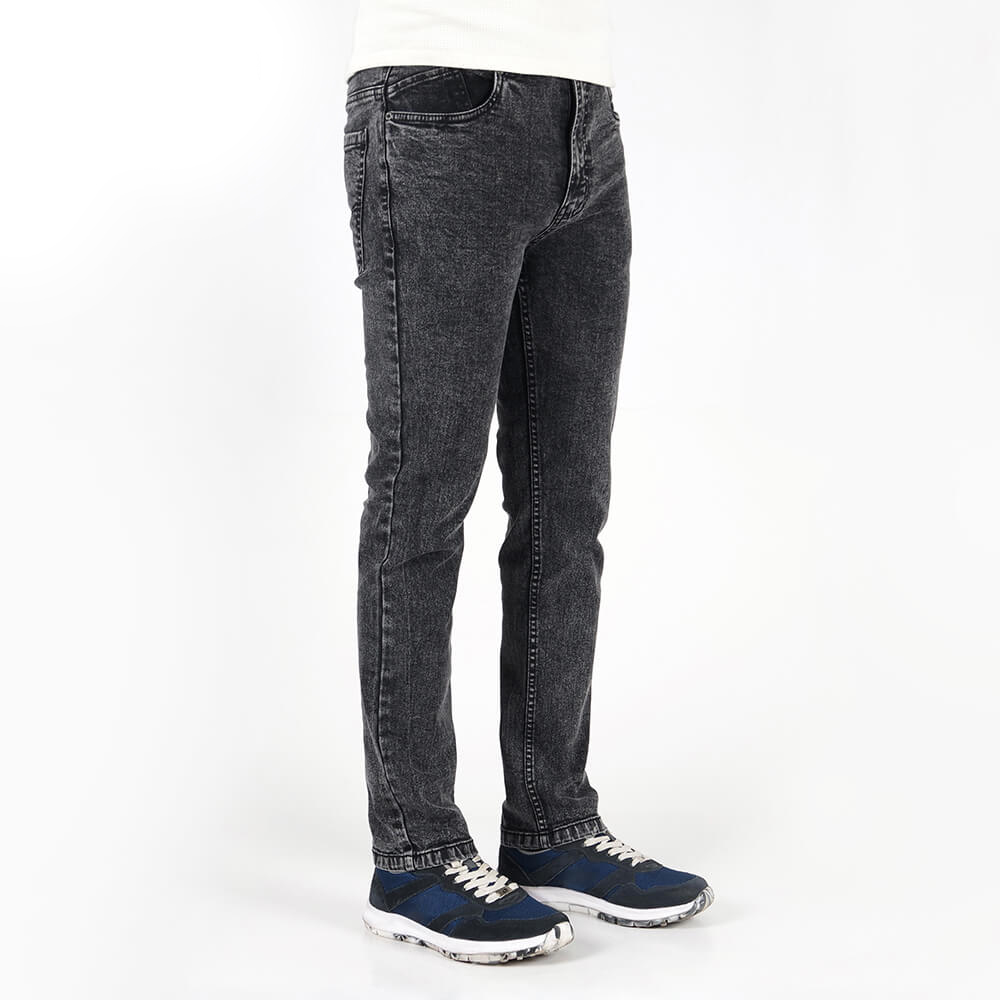 Acid Washed Black Jeans Pant - Slim Fit