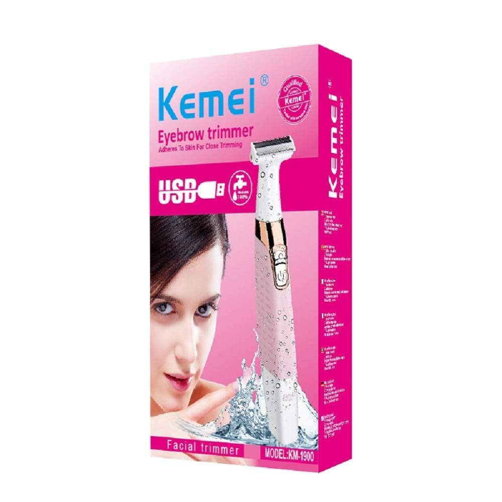 Kemei KM-1900 Eyebrow and Facial Trimmer - Wet and Dry