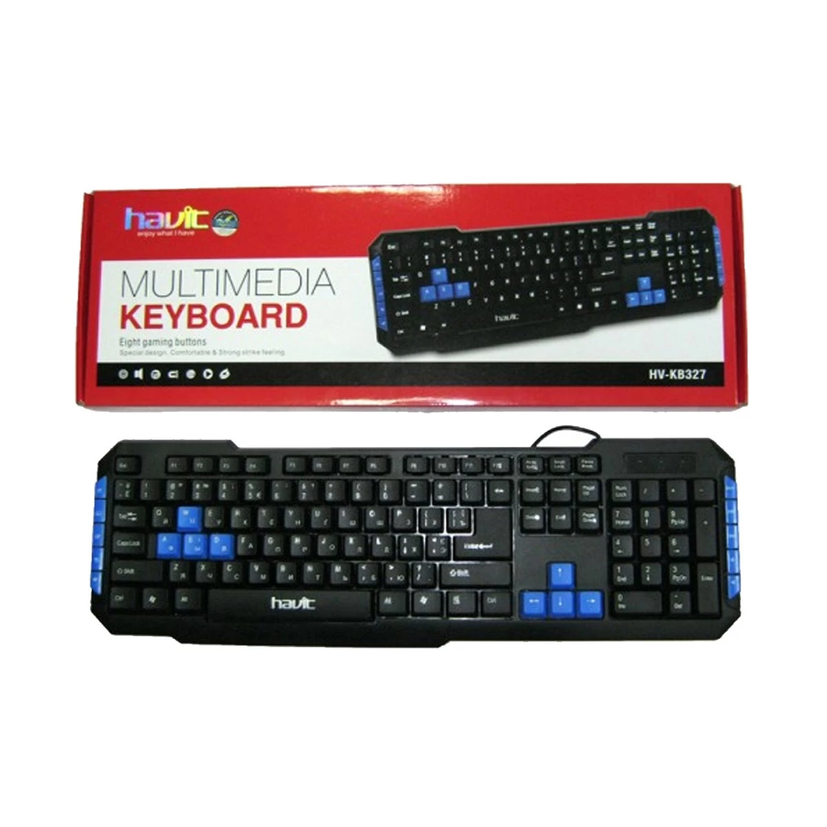 Havit KB327 Black USB Multimedia Keyboard with Bangla