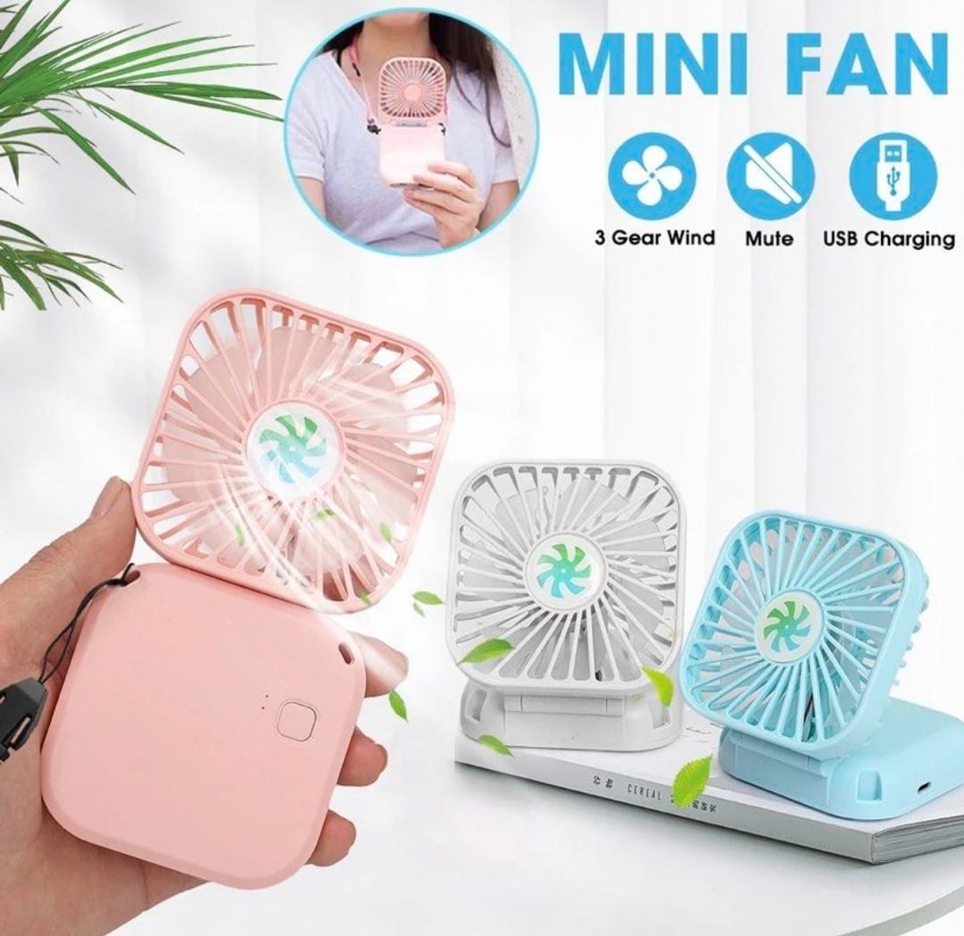New USB Mini Fan Portable Rechargeable Foldable Neckband Pocket Cooling Fan