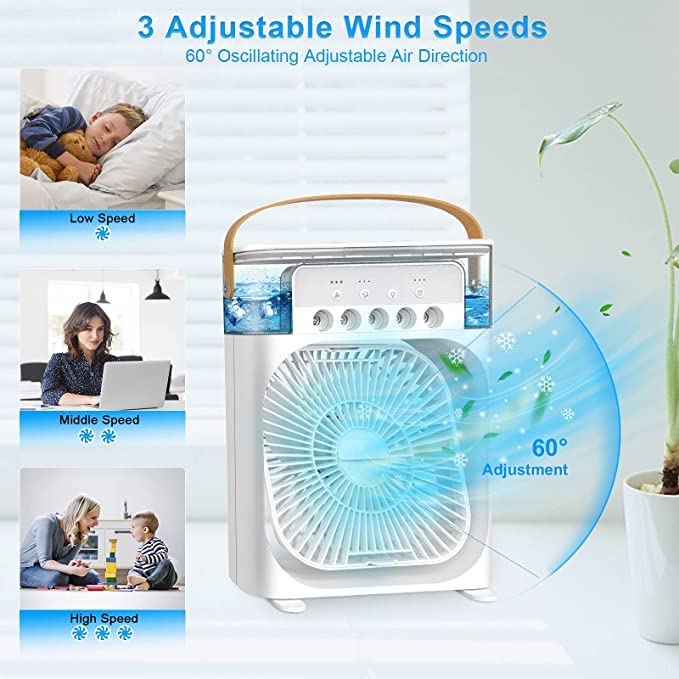 Portable Air Conditioner Fan 500 ml Water Tank USB Personal Cooler