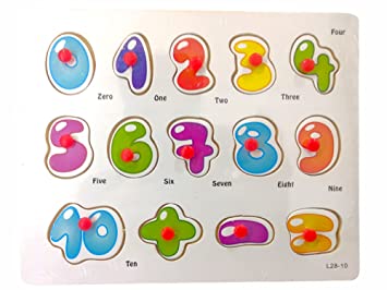 Wooden Colorful Learning Number Puzzle