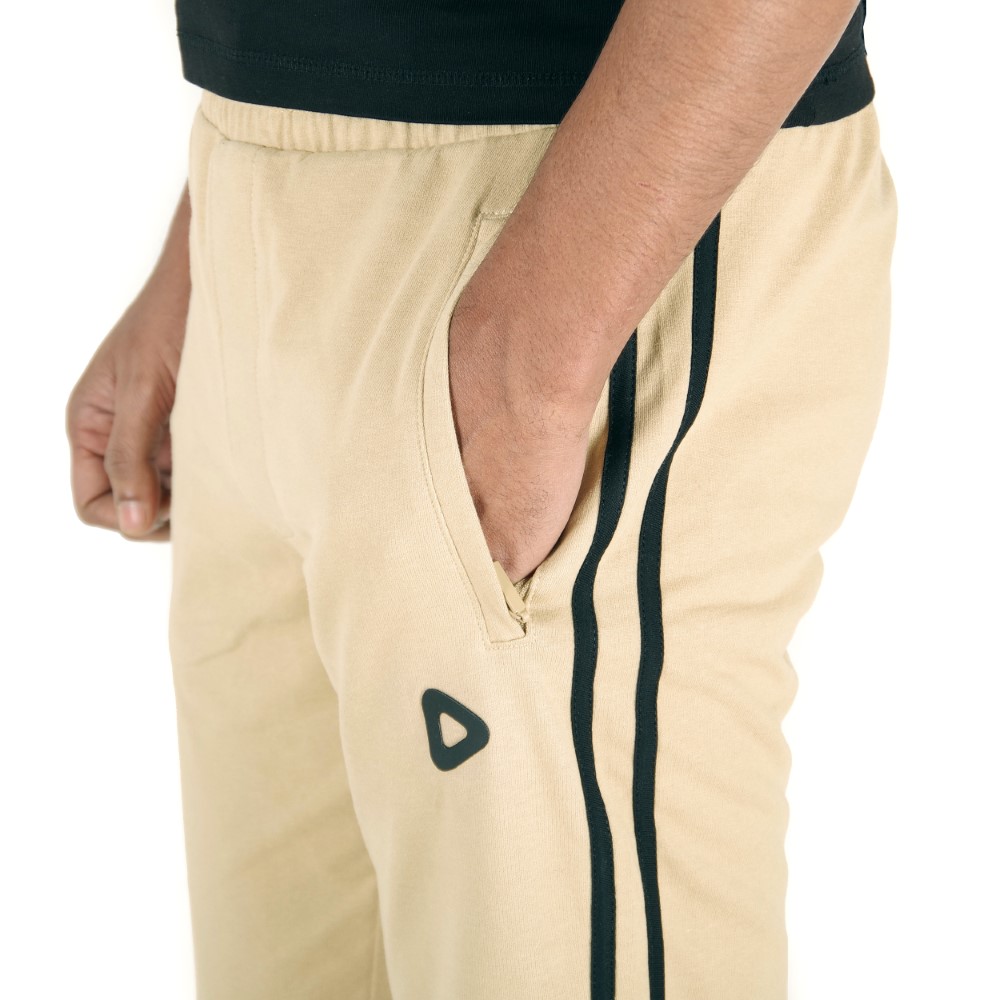 Brown Joggers Double Stripe