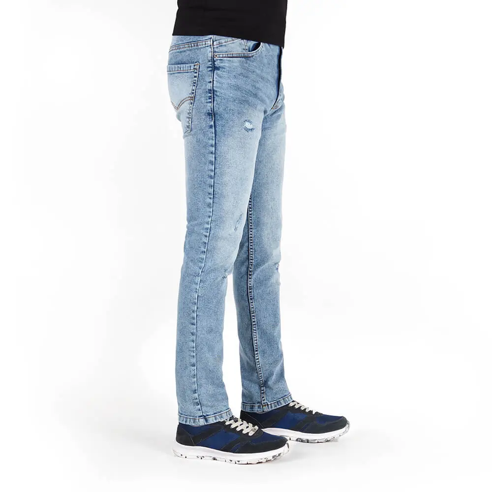 Acid Washed Blue Jeans Pant - Slim Fit