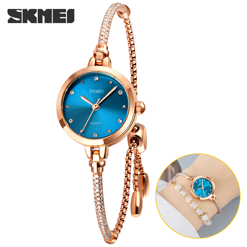 SKMEI Fashion Bracelet Quartz Watch Stainless Steel Waterproof Watch For Women 1805
