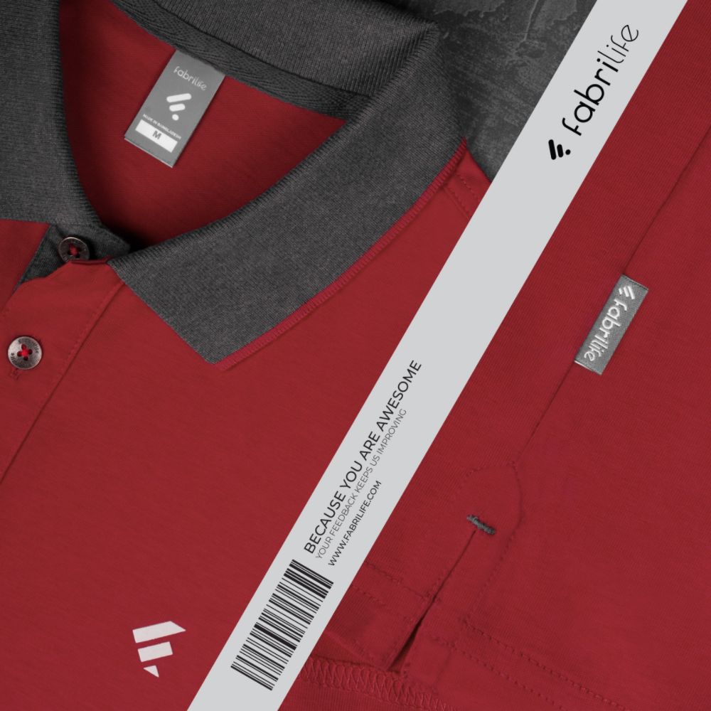 Fabrilife Single Jersey Knitted Cotton Polo - Red