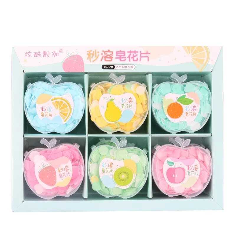 Paper Soap in a Apple Shape Plastic Box For Travel