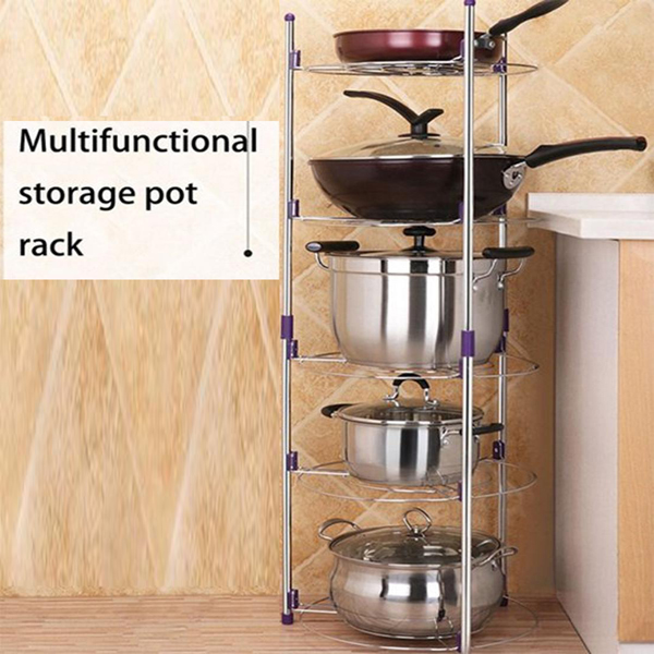 5 Layer Kitchen Steel Pot Rack Multi-function Kitchen Rack Storage Pot Rack Holders