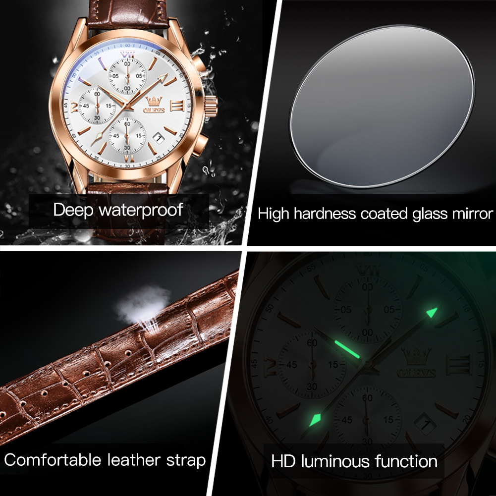 OLEVS 2872 Waterproof Quartz Fashion Watch for Men
