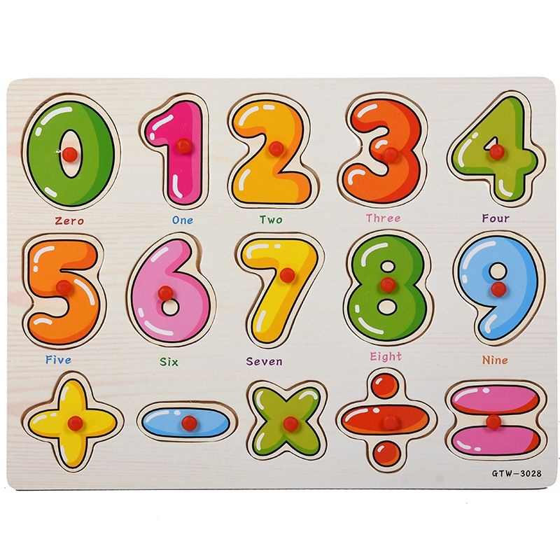 Wooden Colorful Learning Number Puzzle