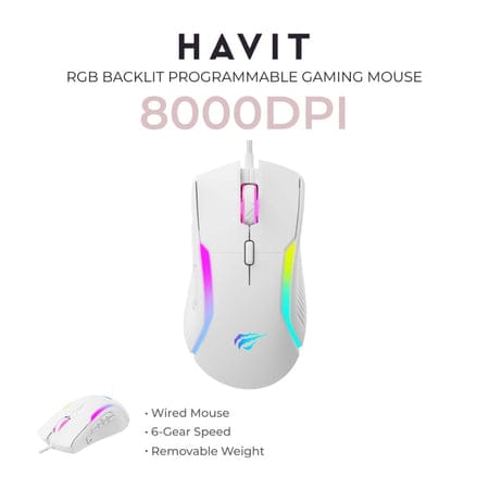 HAVIT MS1033 RGB Backlit Programmable Gaming Mouse