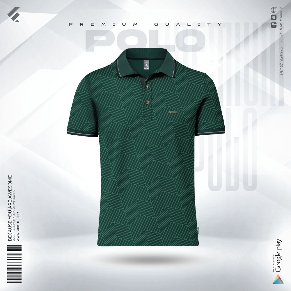 Fabrilife Premium Elite Edition Double PK Cotton Polo - Green