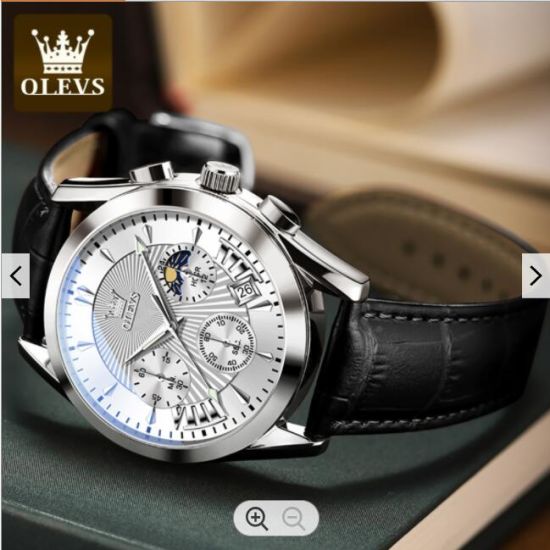 OLEVS 2876 Latest Model Leather strap Fashion Watch for Men