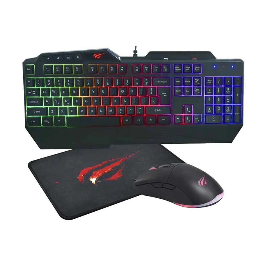 HAVIT KB889CM RGB Gaming Keyboard with Wrist Rest, Mouse & Mouse Pad 3-in-1 Combo