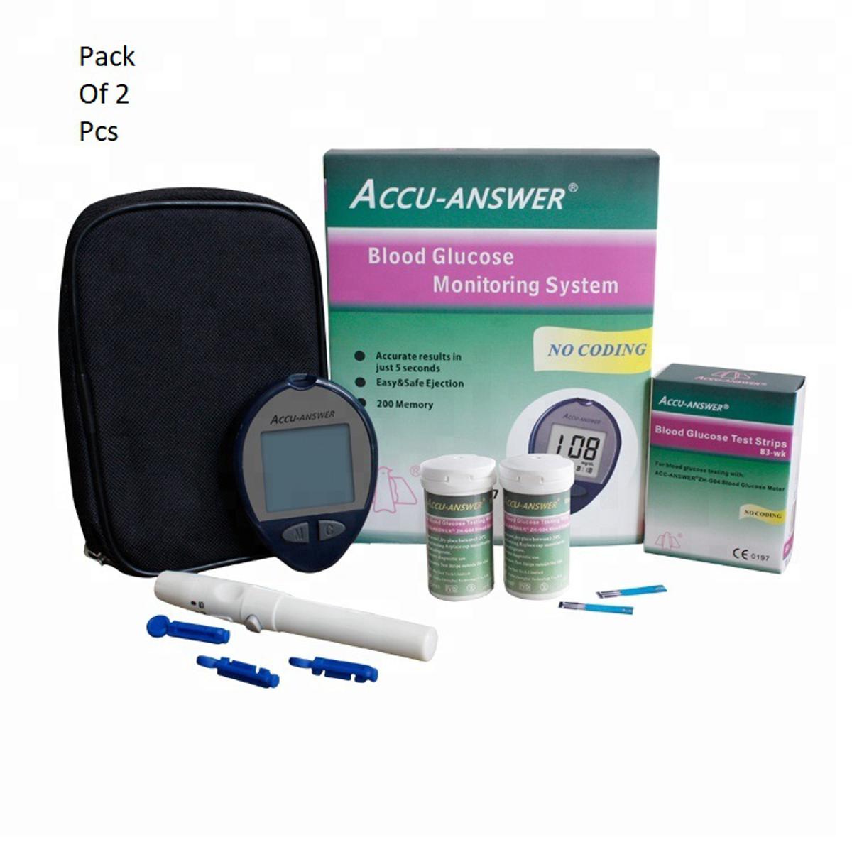 Digital Accu-Answer Blood Glucose Monitoring System/Diabetics Test Meter/Glucometer Glucose Test Machine-Life Time Replacement warranty
