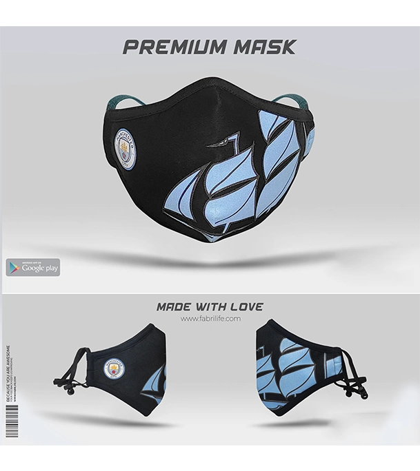 Manchester City FC Designer Edition Cotton Face Mask