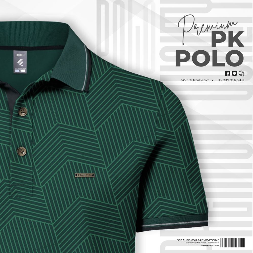 Fabrilife Premium Elite Edition Double PK Cotton Polo - Green