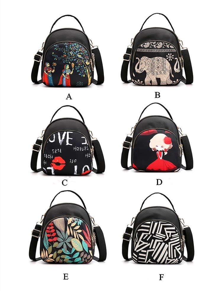 Trendy Stylish Fashion Printing Multilayer Mini Backpack for Women